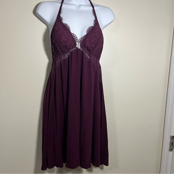 Victoria's Secret Very Sexy Plum Lace Chemise Size Large Bow Details Coquette - Picture 8 of 8